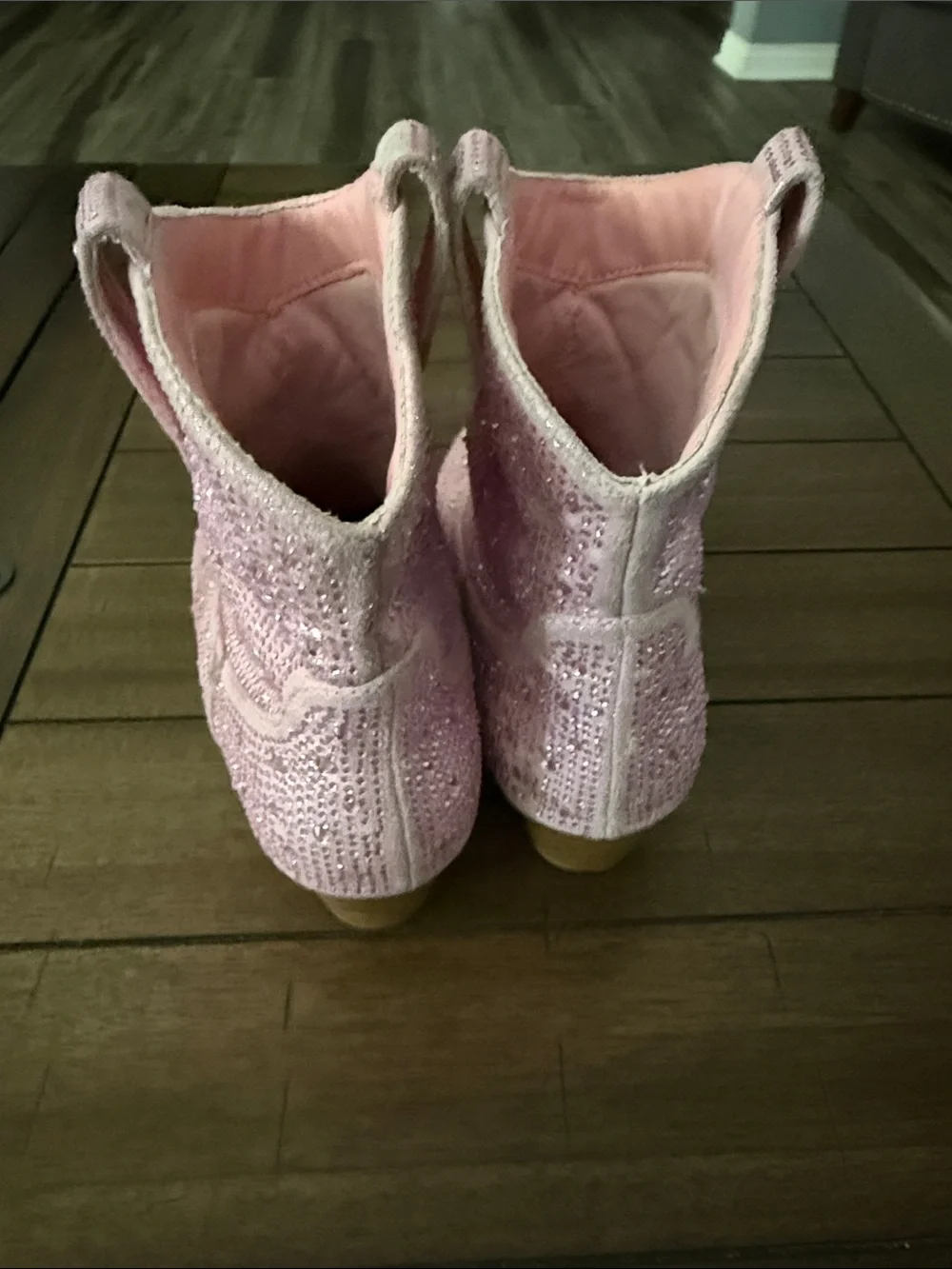 Sparkle Pink kids Western Ankle Boots